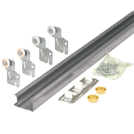Prime-Line Prime-Line 7/8 in. D X 48 in. L Galvanized Silver Steel By-Pass Door Hardware Set 1 pk 161791